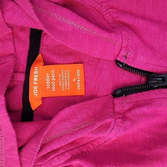 Joe Fresh, Girls, Size 4T,  Lightweight zip up hoodie - Picture 2 of 4
